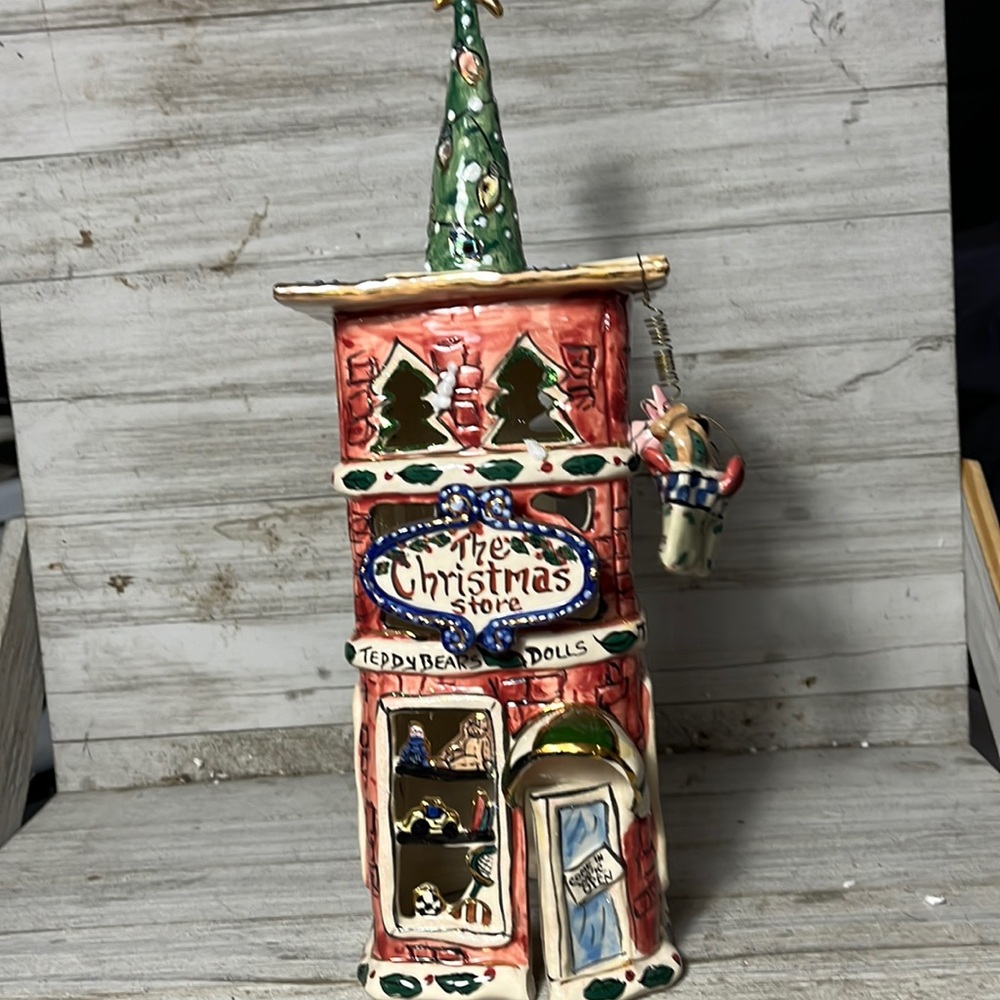 Heather Goldminc Christmas Store Luminary Candle House Blue Sky Clayworks 2001